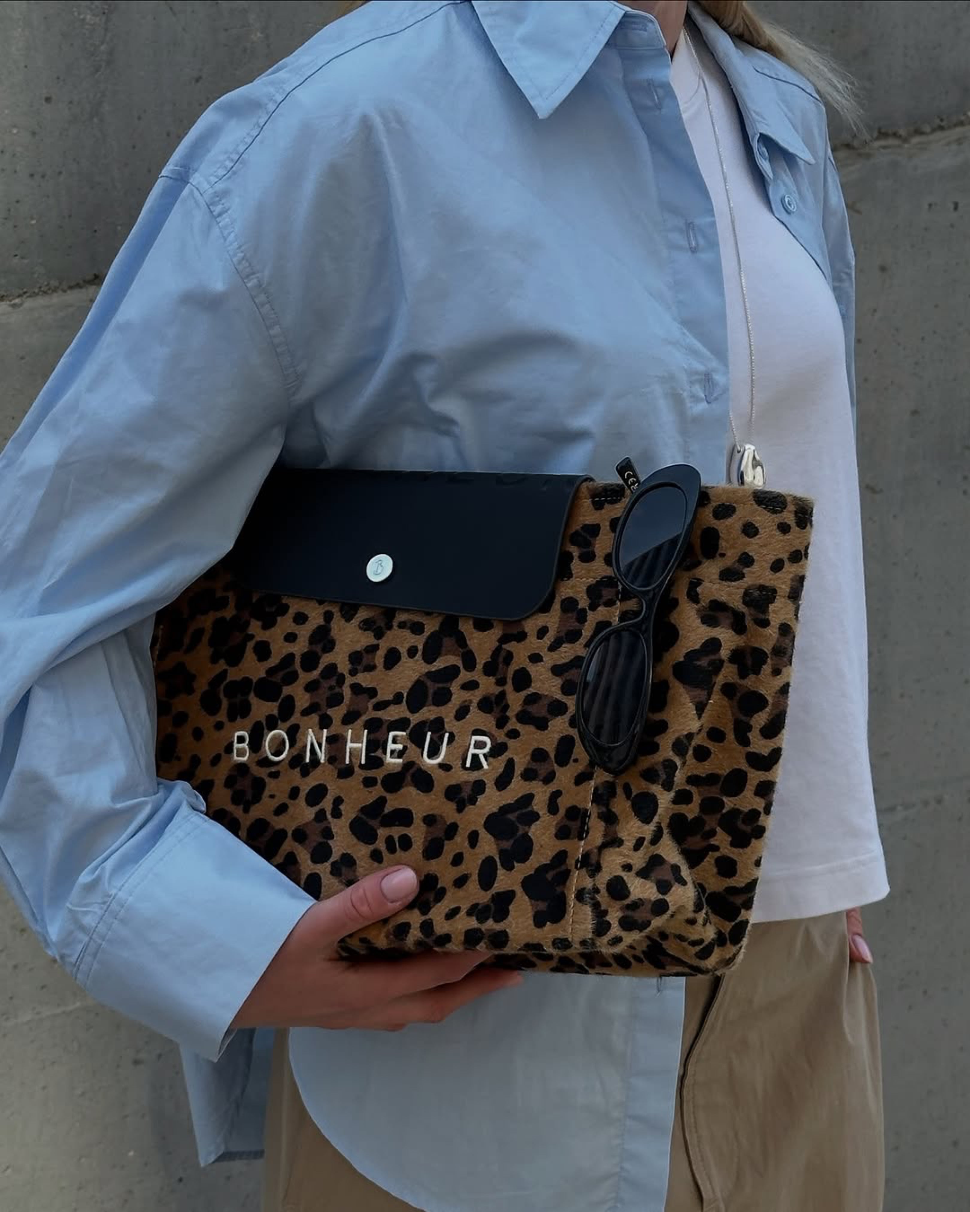 N°6 Canvas Clutch+Bag - Leopard