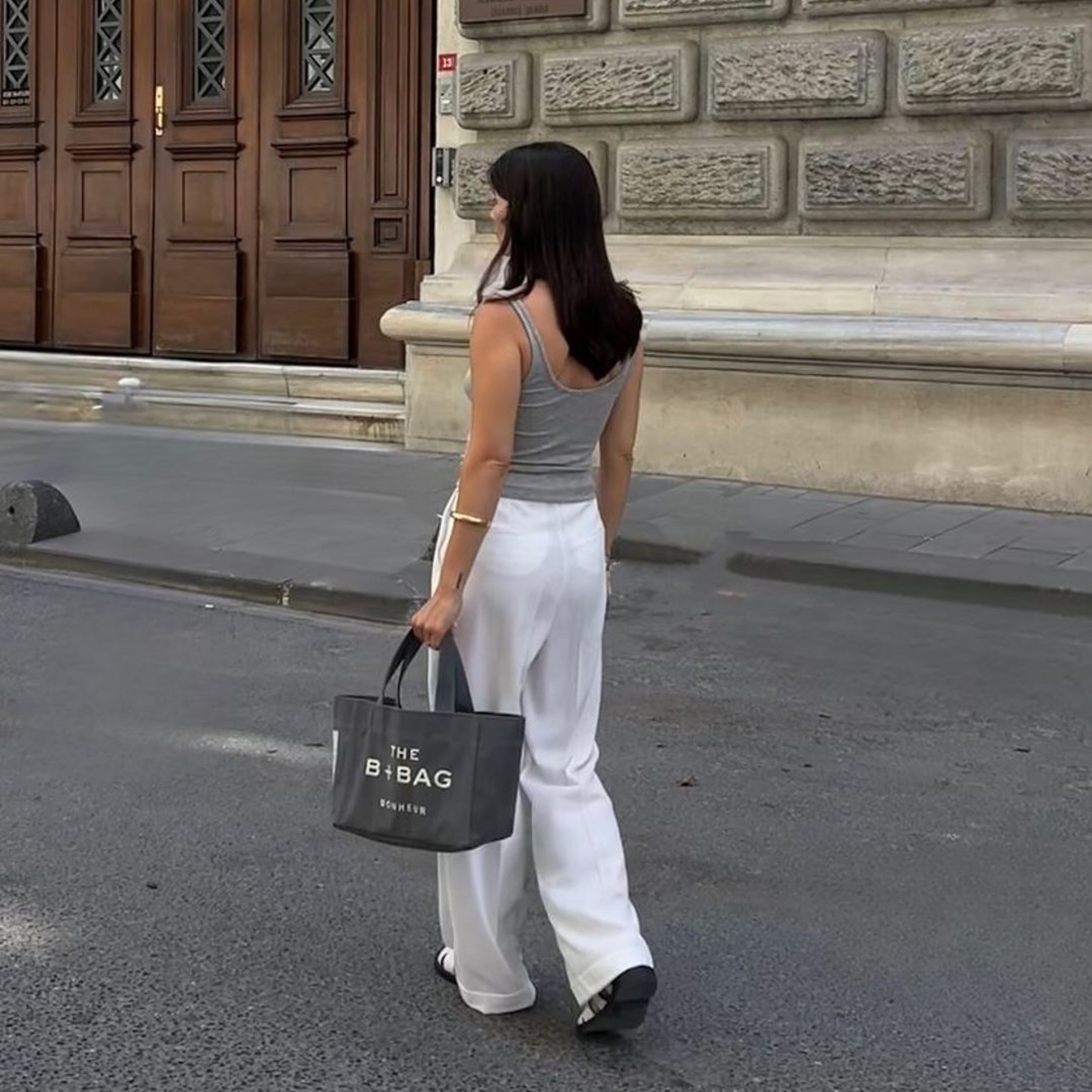 Canvas Ghost Gray Small Tote Bag