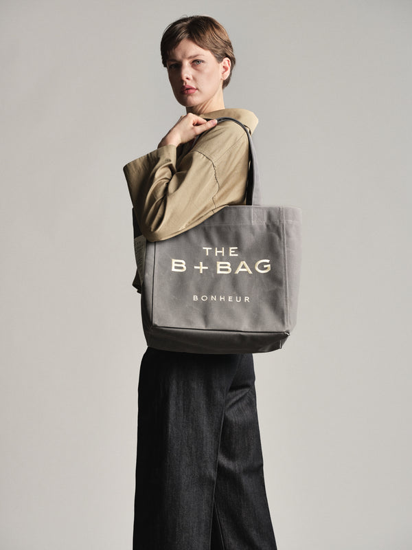 Canvas Ghost Gray Medium Tote Bag