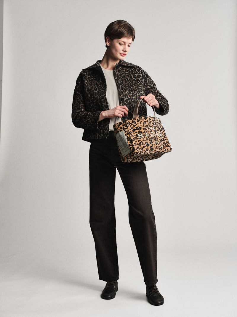 Canvas Leopard Small Tote Bag