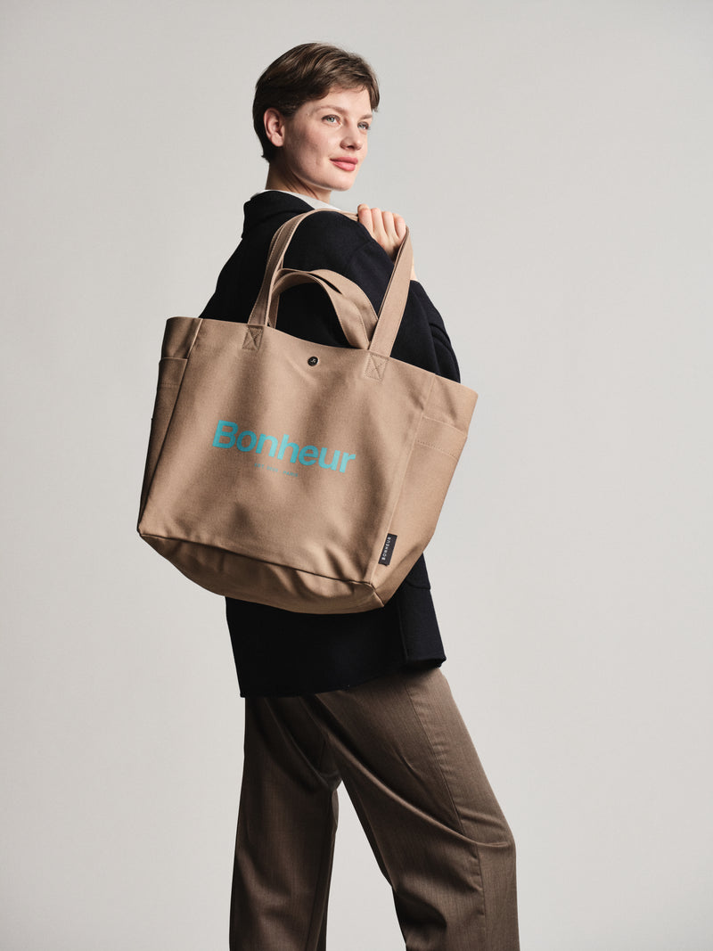 N°4 Canvas Cotton Bag- Espresso Cream