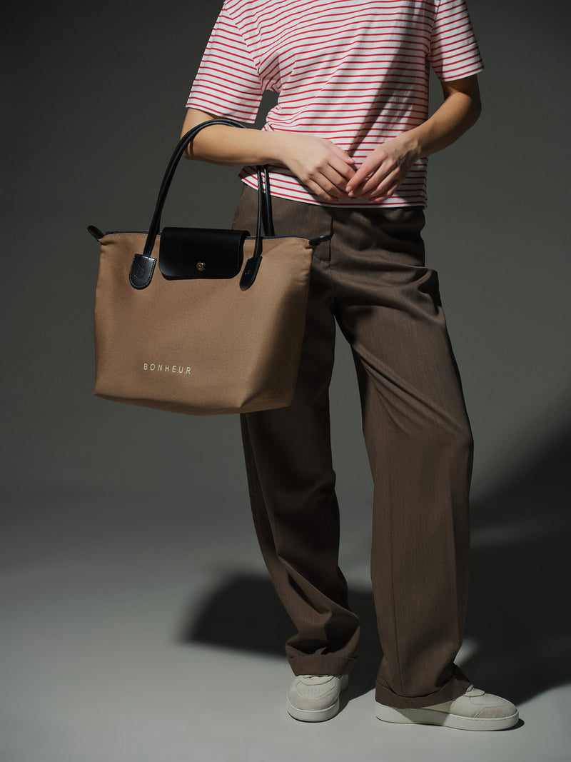 N°7 Canvas Bag- Mocha Cream