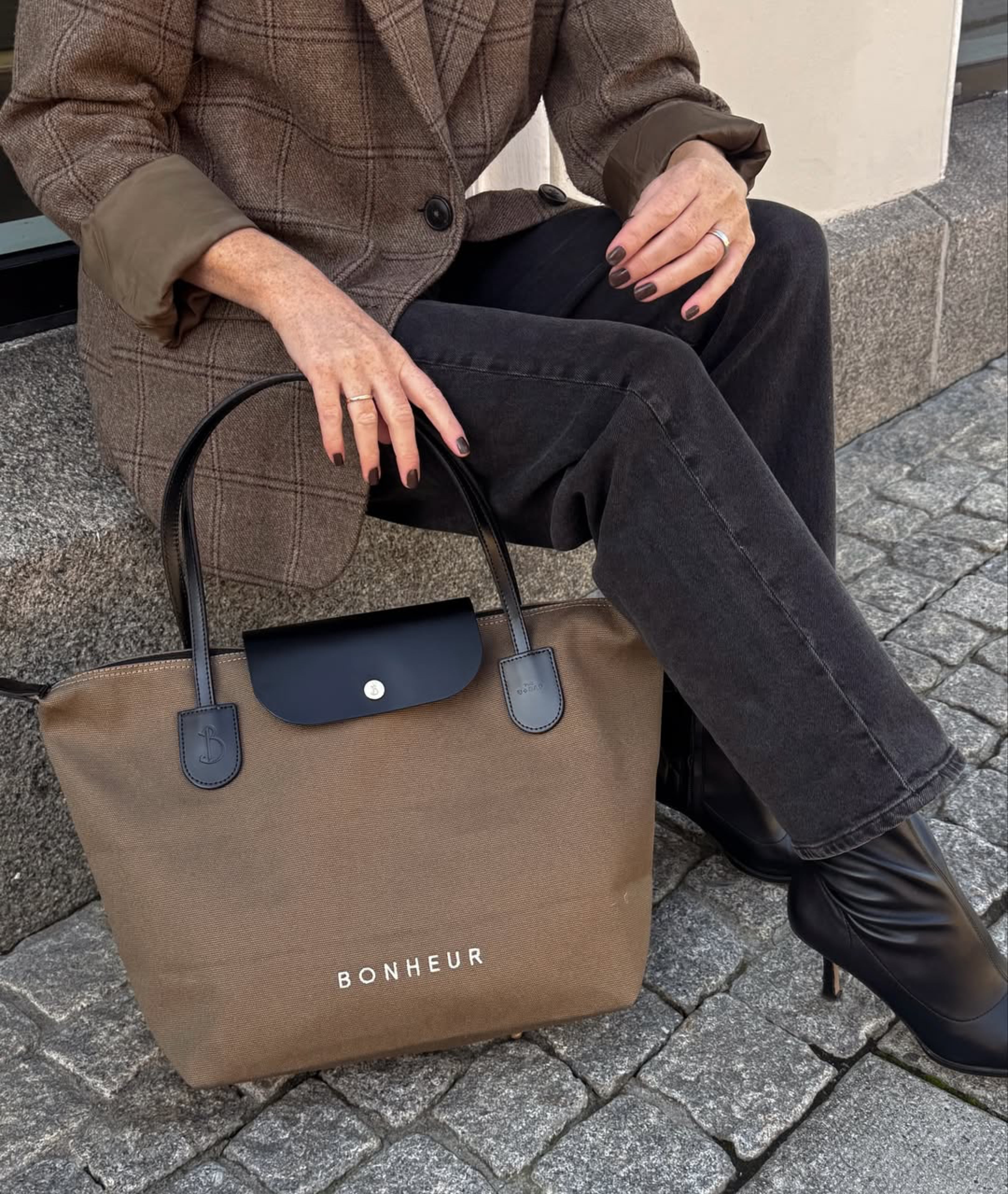 N°7 Canvas Bag- Mocha Cream