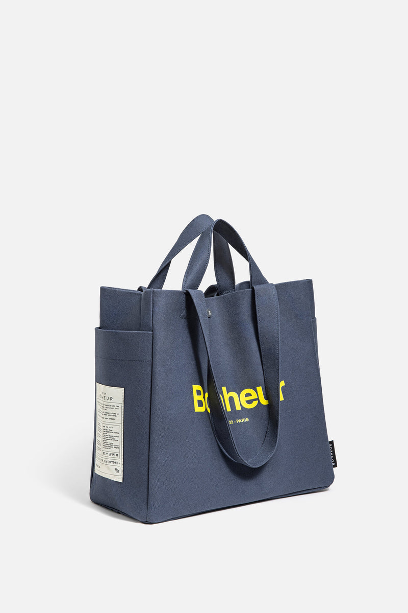 N°4 Canvas Cotton Bag- Blue Jean