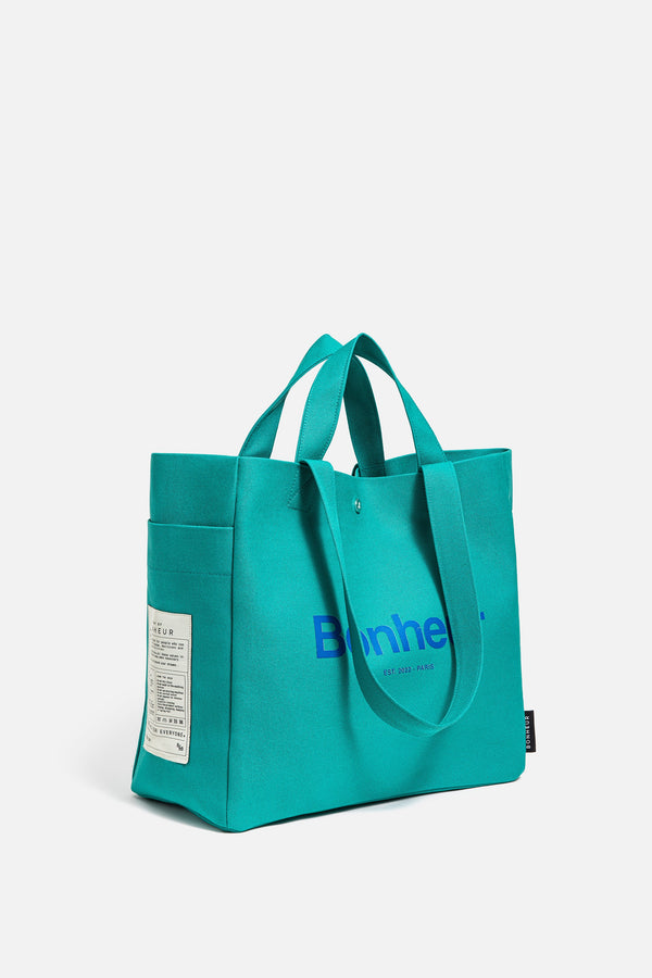 N°4 Canvas Cotton Bag- Aqua Blue