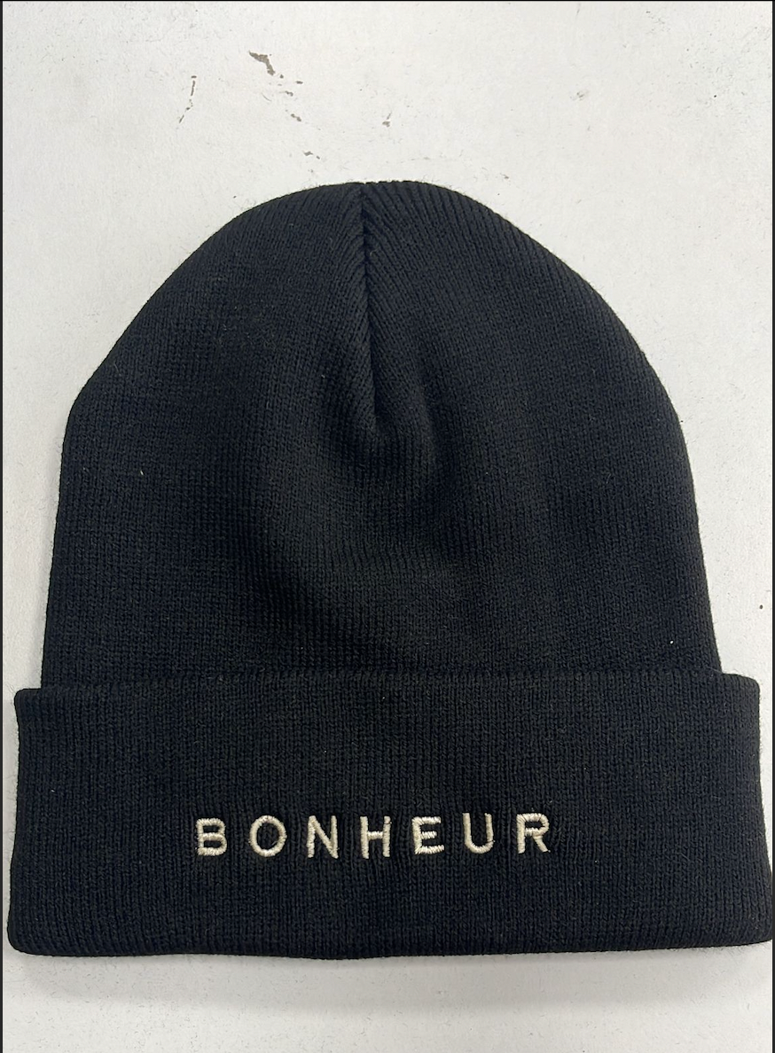 Bonheur Black Beanie Hat