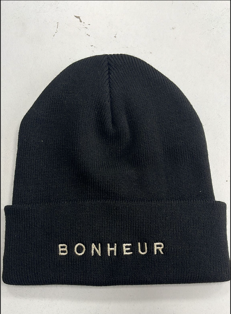Bonheur Black Beanie Hat